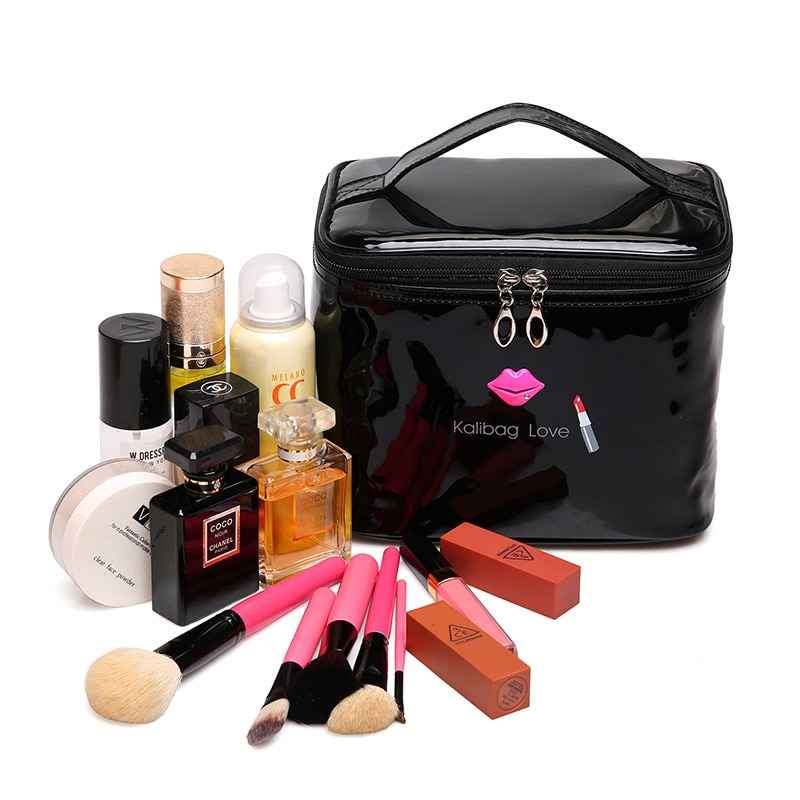 Pu Leder Kosmetik Tasche Fall Für Frauen Pinsel Veranstalter Make-Up Tasche Reise Veranstalter Große Tragbare Make Up Schönheit Fall Box taschen