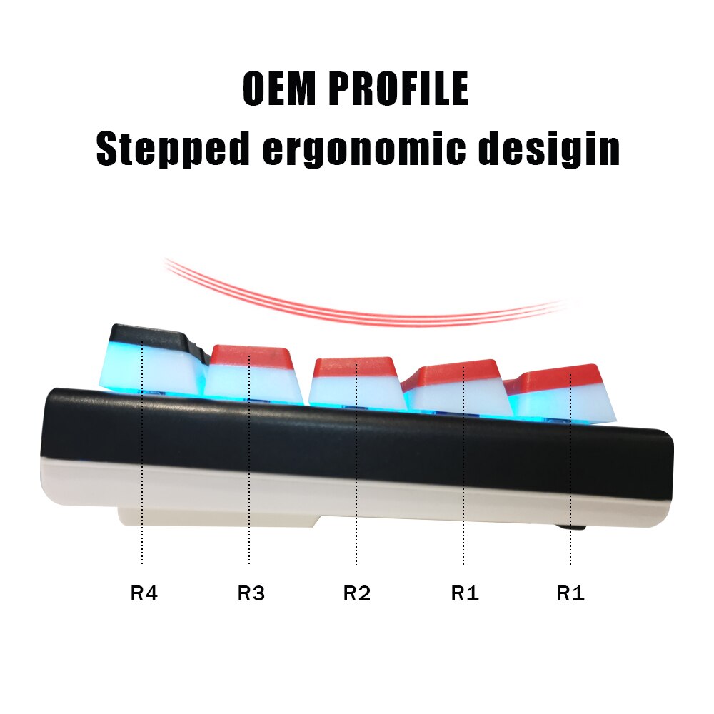 Pudding Keycaps PBT Doubleshot Keycap OEM Backlit Keycaps Shine Through Key Caps Mechanical Keyboard Red Keycap For Cherry MX