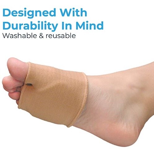 1 pair L Metatarsal Gel Pad Fabric Sleeve with Ball of Foot Cushion Support and Pain Relief for Metatarsalgia, Mortons Neuroma