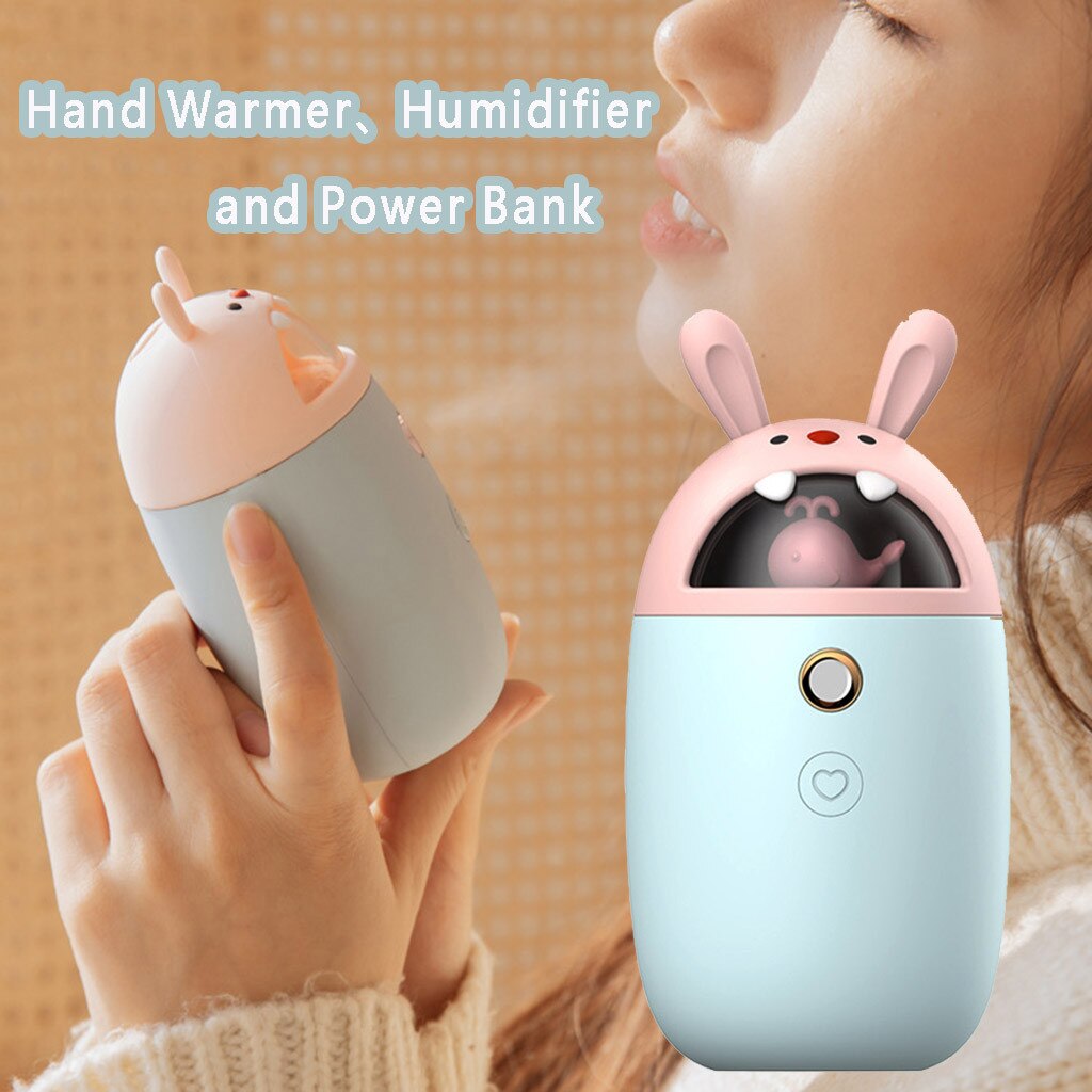 3 in- in-1 gezichtsbevochtiger, powerbank, handwarmer, multifunctionele mini-bevochtiger, warme handen, schattige kerst