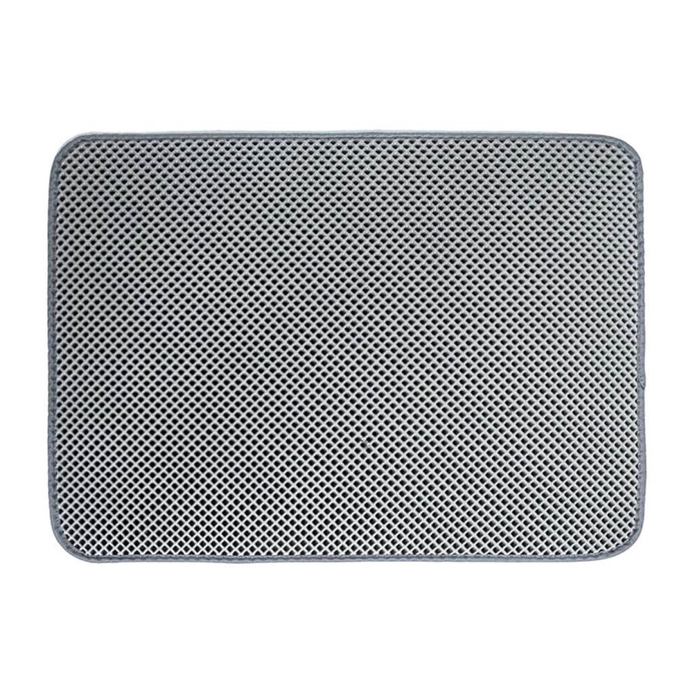 Cat Litter Catcher Mat 2-layer Dust Trapper Pet Pad Waterproof Eco-friendly Kitten Household Sand Cleaning 3 Size Foldable L*5: Gray / S