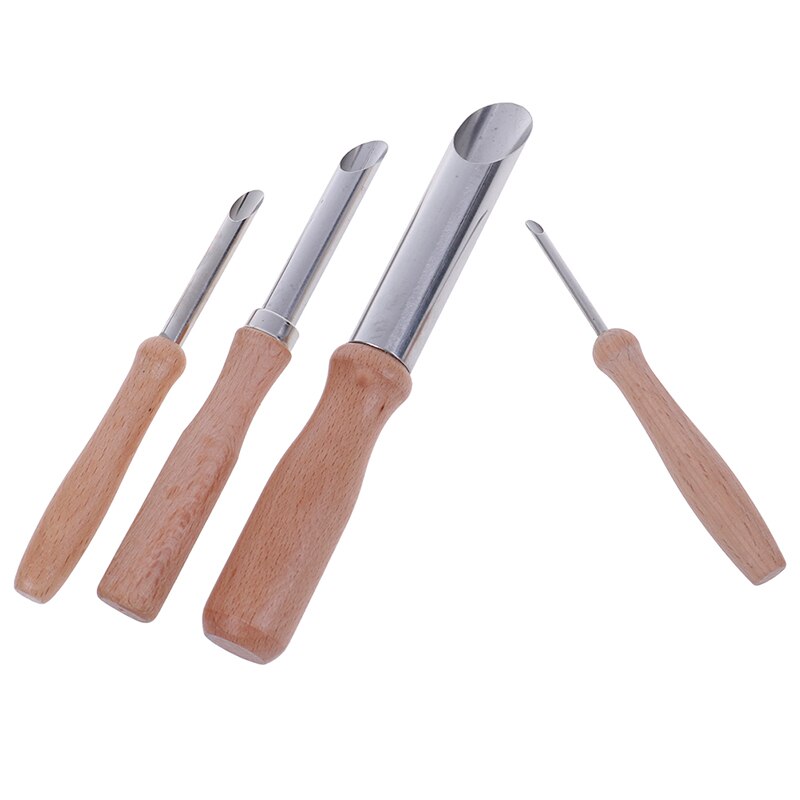 4pcs DIY Molding Engrave Cutter Shape Carve Sculpture Modelling Cut Pottery Punch Hole Clay Ceramic Tool Wax Model Sludge Sculpt