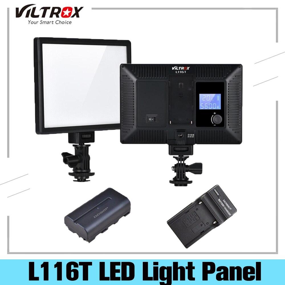 Viltrox L116T Led Video Licht Ultra Dunne Lcd Bi-Kleur & Dimbare Dslr Studio Led Light Lamp Panel Voor camera Dv Camcorder