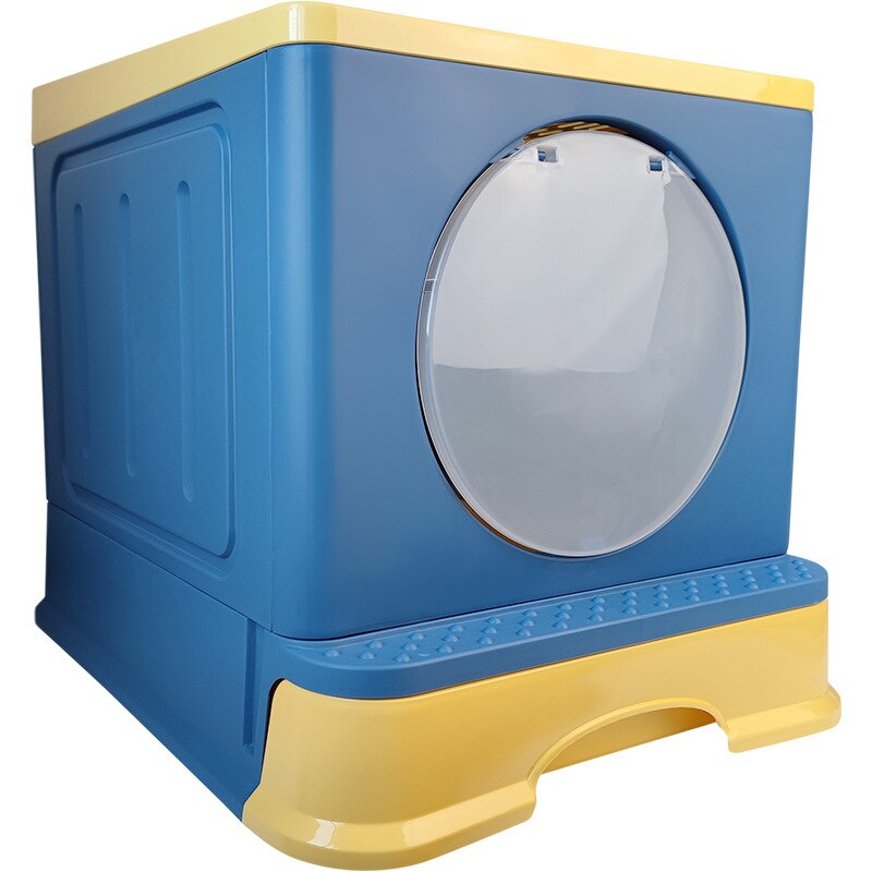 VOW Enclosed Cat Sand Basin In Drawer Cat Litter Box Type Cat Toilet Supplies Folding Splash Large Cat Feces Basin