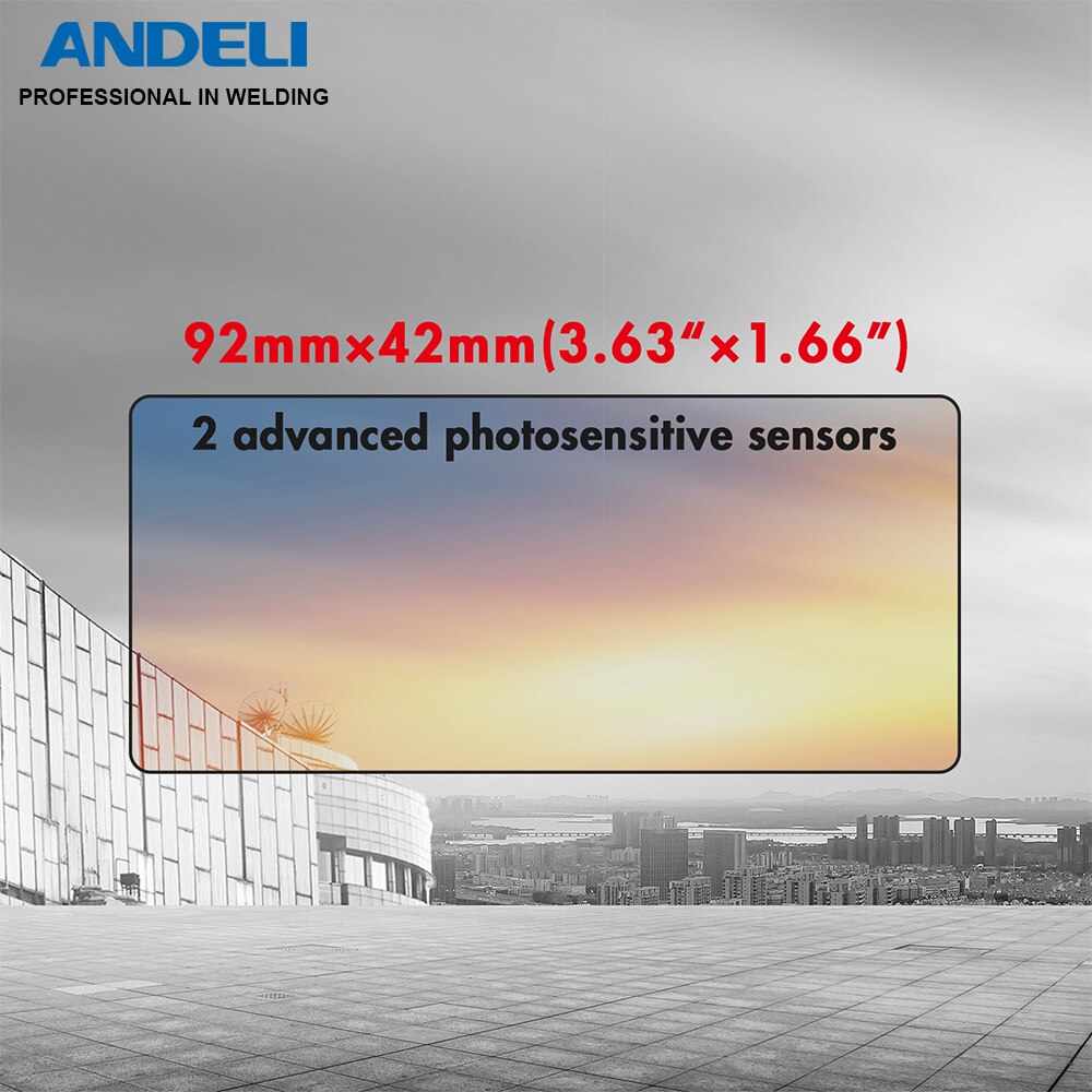 ANDELI maschera per saldatura casco oscuramento automatico per saldatrice la zona maschera per saldatura con chiarezza ottica superiore 1/1/1/2