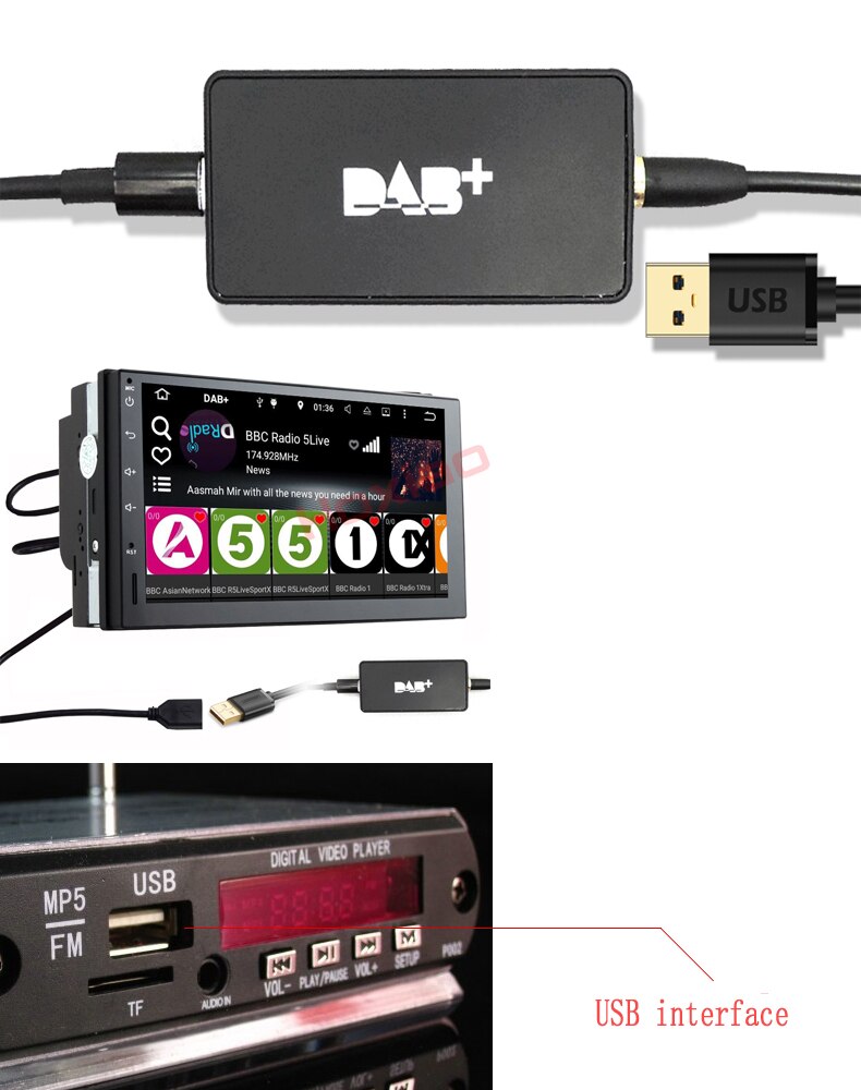 Universal DAB+USB Antenna For After Market Auto Player Android 5.1 6.0
