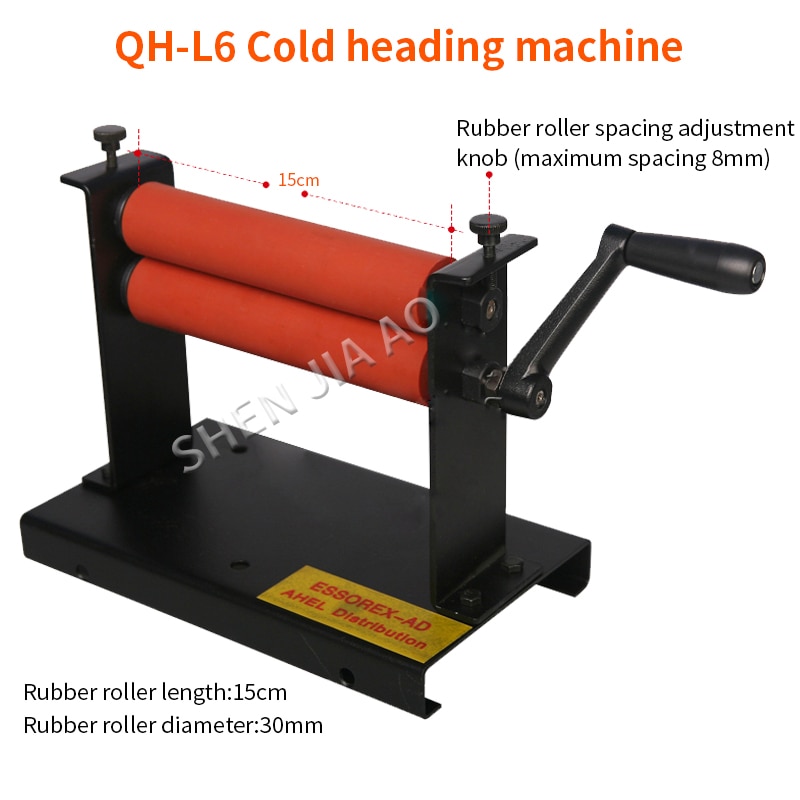 QH-L6 Manual Cold Roll Laminator Cold Heading Machine 15cm Rubber Roller Length Laminating Machine Lamination Photo Album 1pc
