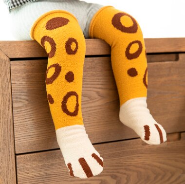 infant knee high socks over knee autumn winter coral velvet thick wool ring stockings loose baby girl/boy socks