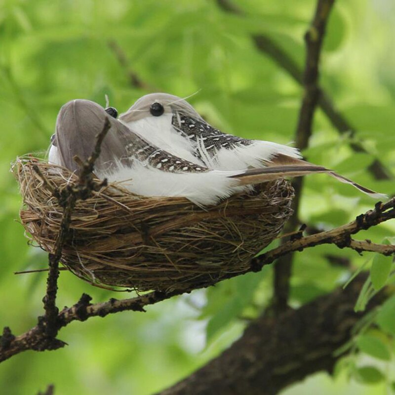 1 zestaw symulacja fałszywy ptak gniazdo ambona ornament natura 9cm koło klatka dla ptaków zestaw fotografia rekwizyty ogrodnictwo dekoracji