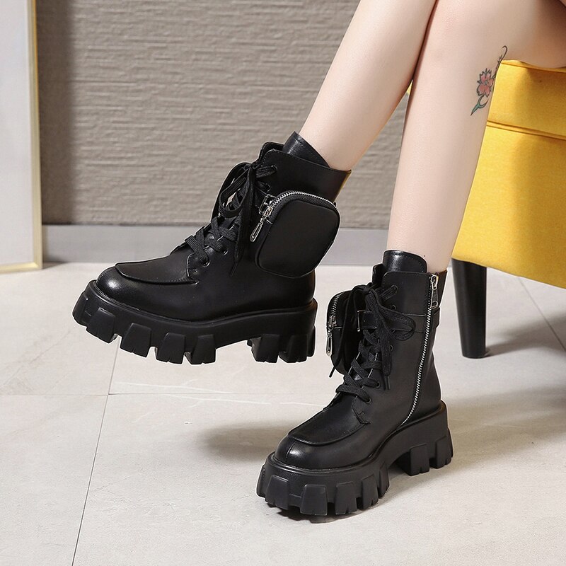 grosses bottes poche plate-forme bottes femmes bottines femme semelle poche bottines femmes Botas Mujer grande taille