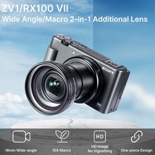 Ulanzi WL-1 2 in 1 18MM Wide Angeles Lens 10X Macro Lens for Sony ZV1/ RX100 VII lens Kit