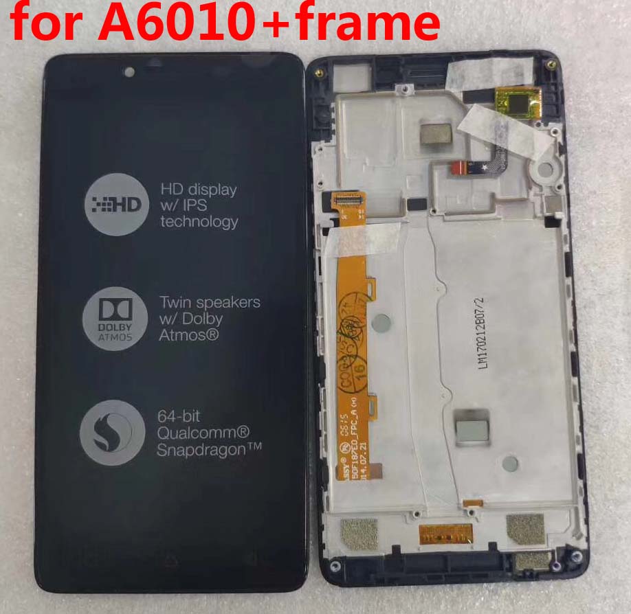 For 5.0" Lenovo A6010 LCD Display Touch Screen Digitizer Assembly With Frame Replacement Parts For Lenovo A6010 Display 1280x720