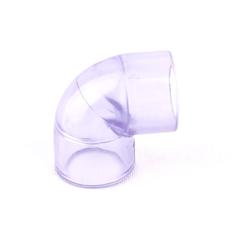 Indre dia . 20mm transparente pvc rørforbindelser standard pvc vandrør hætte kobling albue tee adapter til valg: 90 graders albue