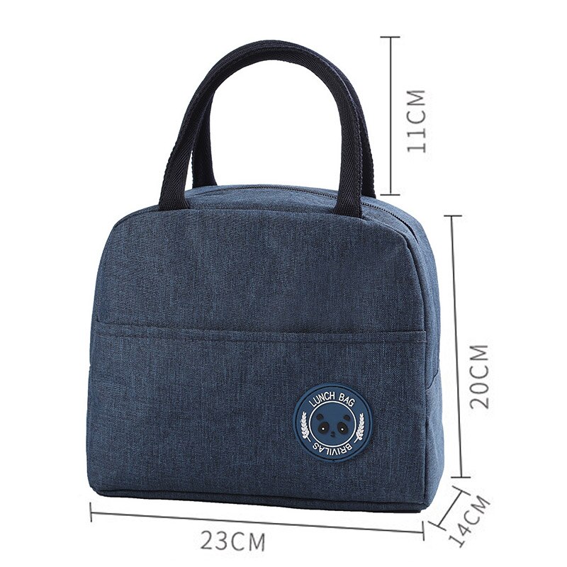 Q1Pcs Draagbare Lunch Tas Waterdichte Rits Bento Pouch Thermische Oxford Lunch Tassen Voor Vrouwen Handige Lunchbox Tote Voedsel Zakken: navy blue