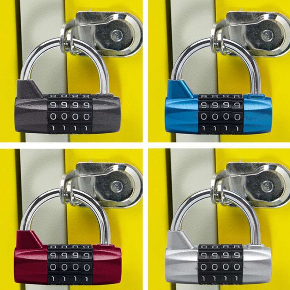 4 Digit Coded Lock Password Safety Lock Wide Shackle Combination Padlock Combination Travel Security Safely Code Lock