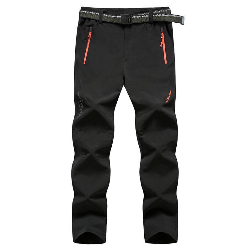 Utomhus vandringsbyxor regnbyxor män promenader snabbtorkande byxor som andas bergsklättring resa cykla regn vattentäta byxor: Svart / 8xl