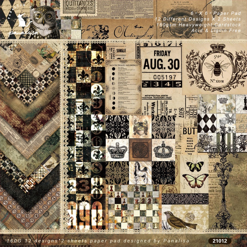 24 Sheets crown Craft Paper Pads Cutting Dies Art Background Origami Scrapbooking Card Making