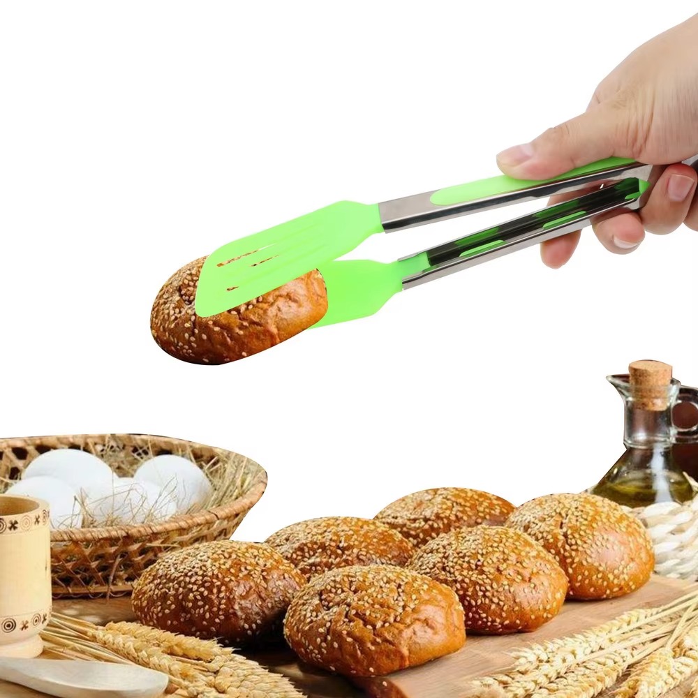 Ferramentas de cozinha pinças de cozinha antiaderentes alça de aço inoxidável utensílio pizza pão bife clipe salada servindo pinças para churrasco