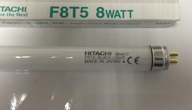 2 stks, HITACHI F8T5 ZWART LICHT 8 w 8 WATT fluorescentielamp buis, 8 WATT 365nm UVA lamp
