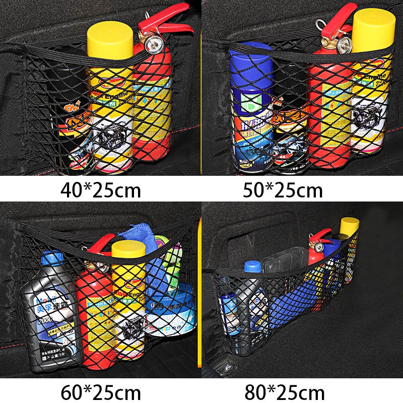 Mesh in trunk organizer car trunk net nylon suv auto cargo storage mesh organizer in bagagerum til biler bagagenet rejser lomme