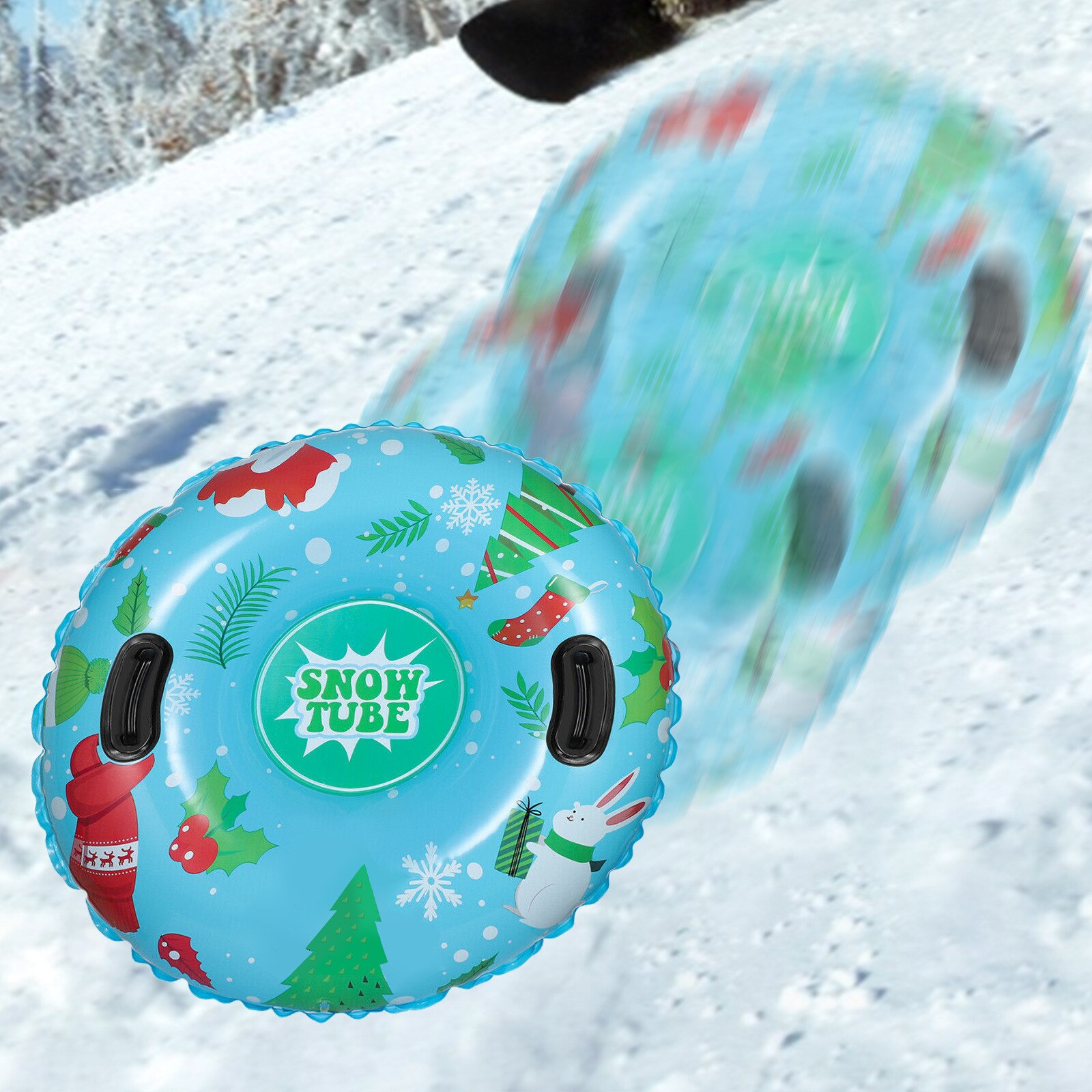 Skiing Snow Tube Tubing Heavy Winter Inflatable Ski Circle Children Adult Ski Ring Skiing Thickened Float Sled For Children