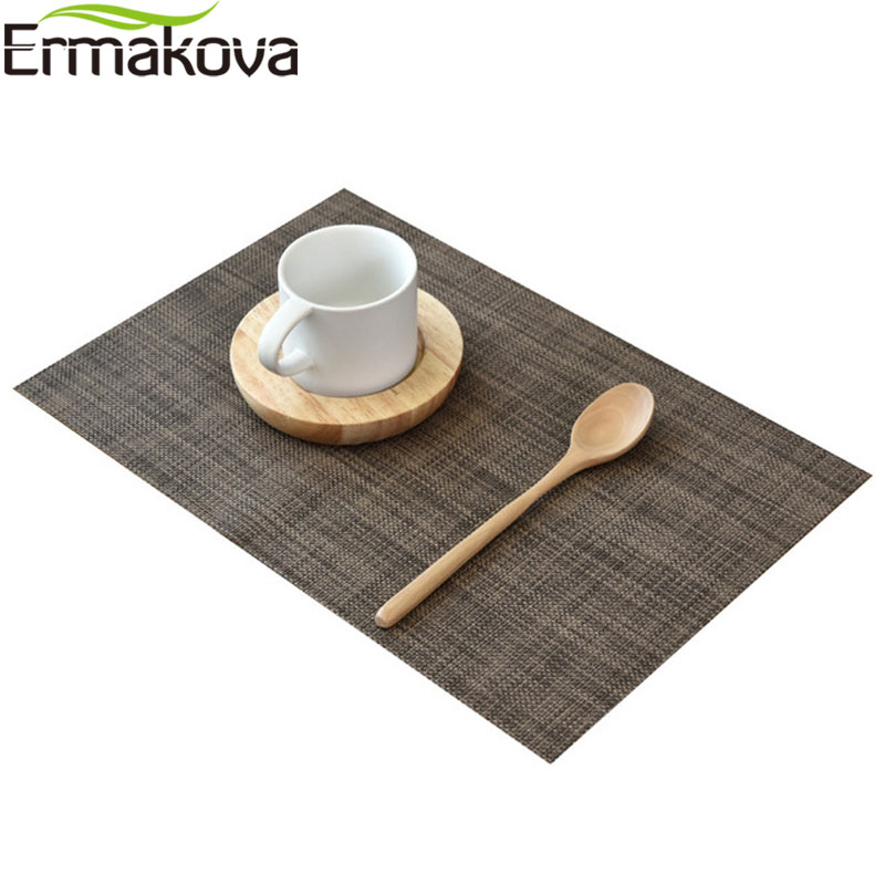 Ermakova 4 Stks/partij Placemats Placemats Antislip Wasbaar Plaats Mat Hittebestendige Placemat Eettafel Disc Kom Pad coaster