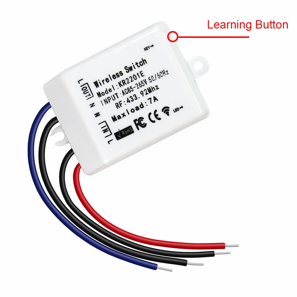 QIACHIP – commutateur de télécommande sans fil 433Mhz 110V 220V, Module de récepteur à distance universel, relais 1CH large AC 85-265V