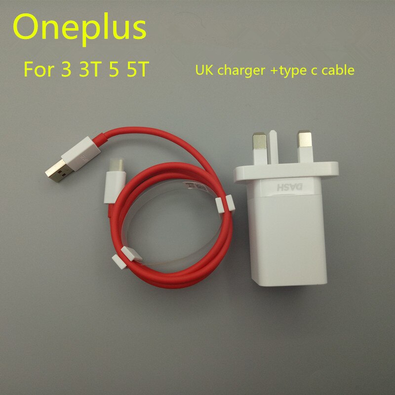 Original Oneplus EU US UK Dash Charger 5V/4A Adapter 100cm Round Fast Charging USB Type C Cable For One plus 1+ 6T 5T 3T 6 5 3: UK and Cable