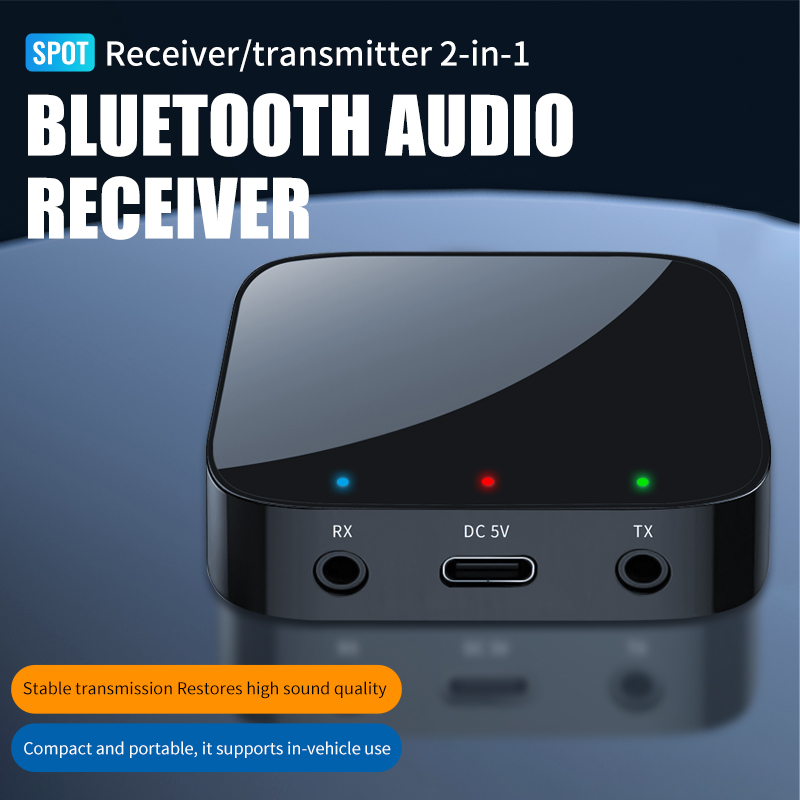 Bluetooth 5.3 Ontvanger Zender 3.5mm Aux HiFi Stereo Muziek Draadloze Audio Adapter voor Carkit Luidsprekers Hoofdtelefoon TV