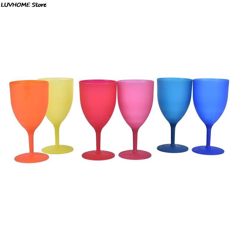 Copa de vino de plástico de , copas de champán de colores, esmerilada, para , Picnic, Bar, Copas de bebidas, 6 unids/set por juego