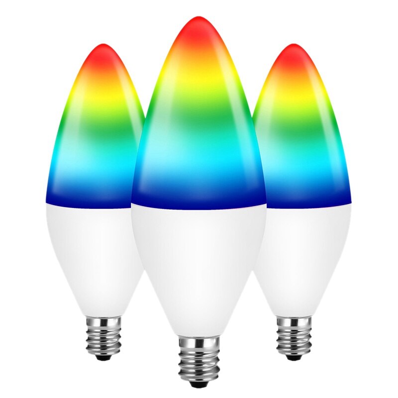 Voice Control Candle Light Warm White+Rgb Bulb Can Remotely Control The Candle Light Straight Soldering Tin Lamp Holder