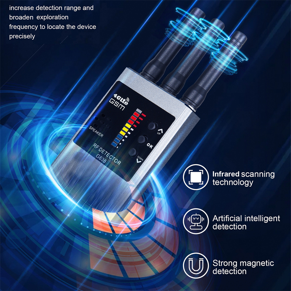 Détecteur de Signal RF sans fil, Bug GSM GPS, Mini caméra, balayage IR, veille AI, détection automatique G638W