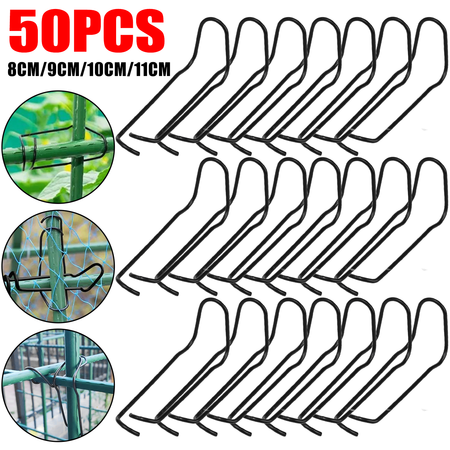 Garden Trellis Clips Metal Plant Vine Stakes Connectors Climbing Frame Buckles for Tomato Cucumber Eggplant Vegetable Support