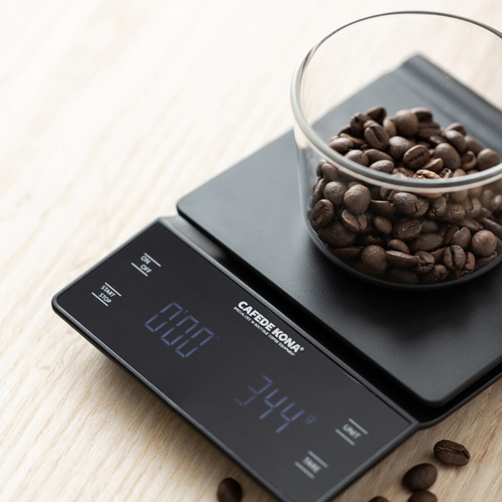 3kg/0.1g smarte dryppkaffevekter med tidtaker bærbar elektronisk digital kjøkkenvekt med høy presisjon lcd kaffekannevekt