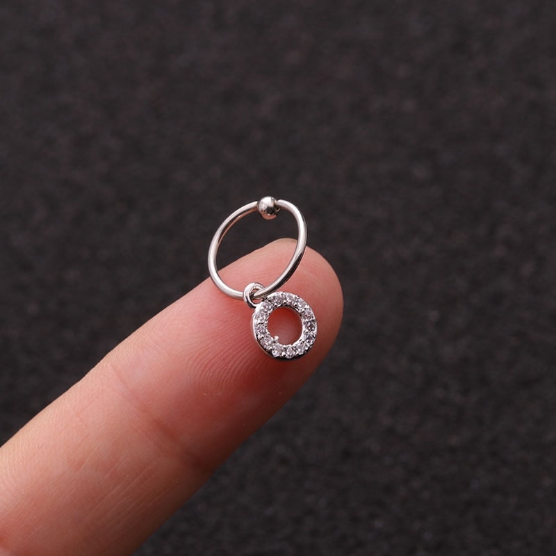 Clous d'Oreille Piercing Helix - Boucle d'Oreille Cz Acier Inoxydable pour Tragus Conch Rook - Design Rond Tendance