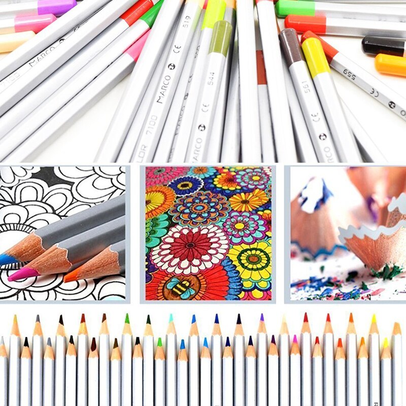Marco Raffine – boîte à crayons De 72 couleurs, ensemble De crayons De couleur, peinture à l&#39;huile, dessin , fournitures scolaires d&#39;art Lapis De Cor