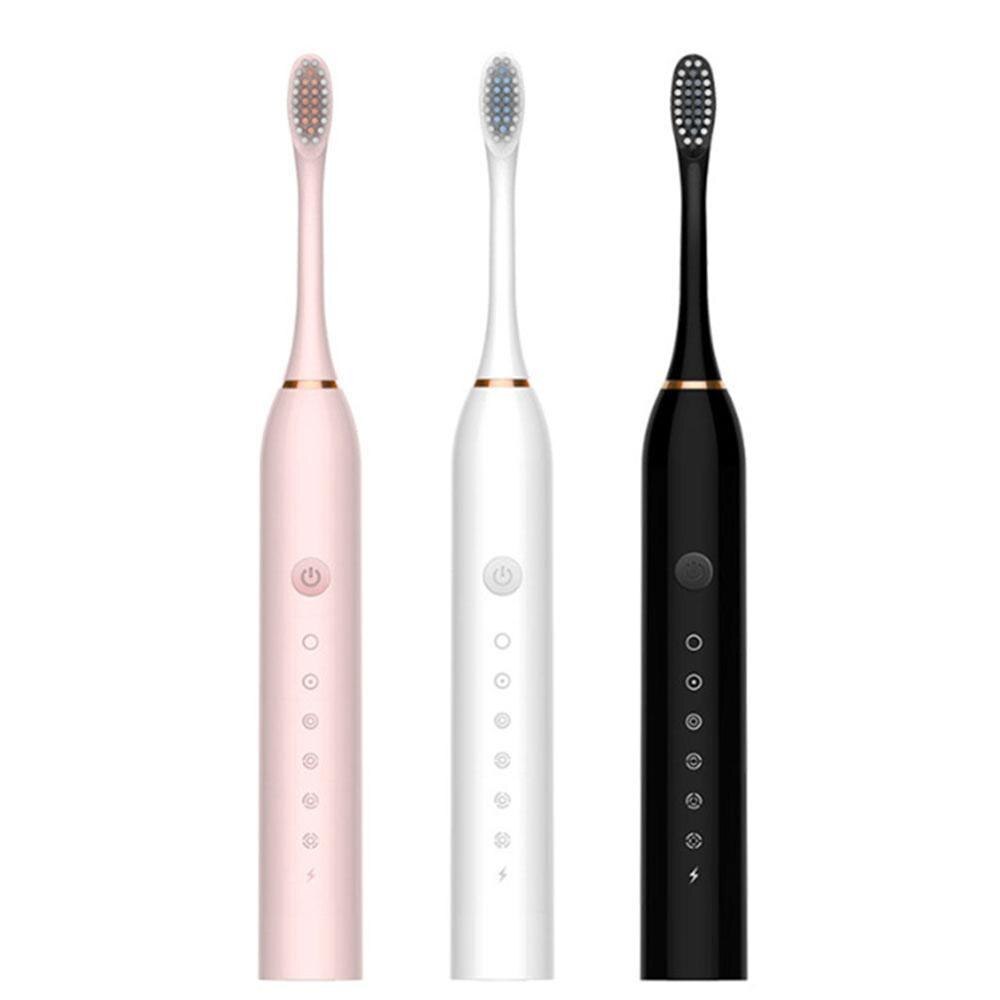 Electric Toothbrush Sonic Vibration 6 Files Adult Household Soft Fur USB Charging Waterproof Electric Toothbrush