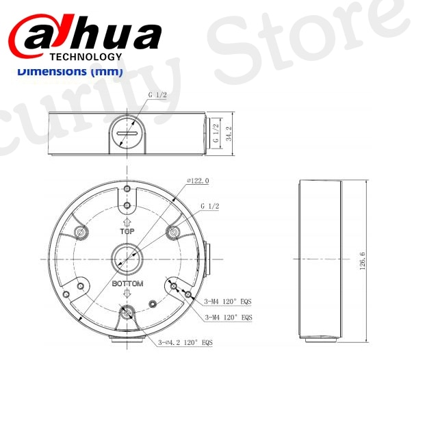 Dahua Waterproof Junction Box PFA137 For DH IP Camera IPC-HDBW4431R-S & IPC-HDBW4431R-ZS CCTV Mini Dome Camera DH-PFA137
