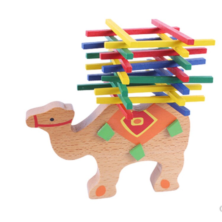 Mignon éléphant chameau balance puzzle jouets coloré en bois empilage jeu interaction Parent-enfant drôle jouets pour les enfants