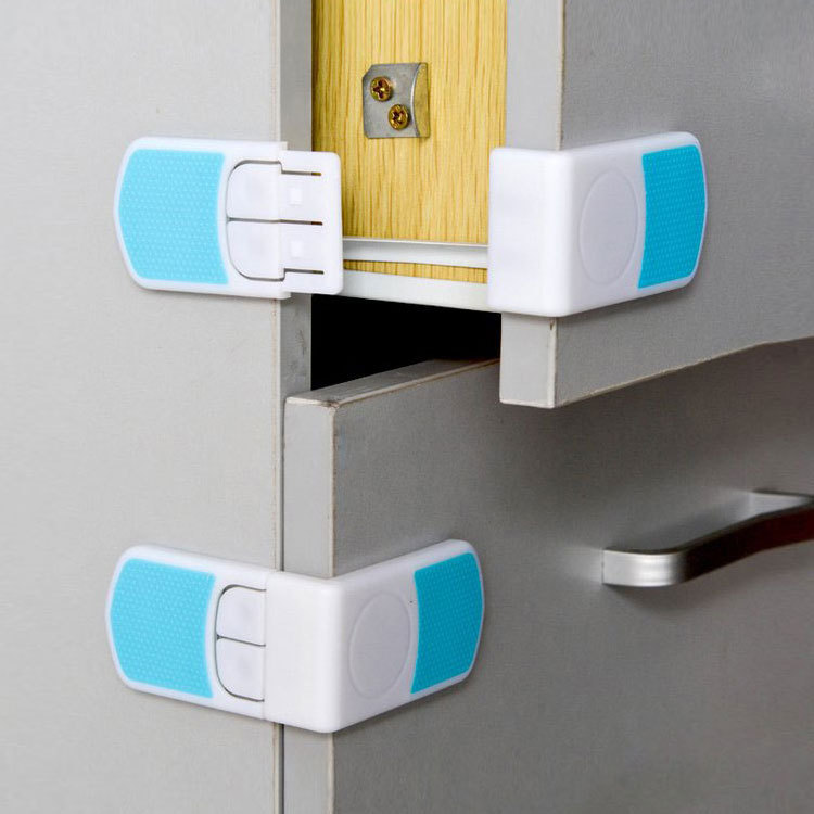 2PCS Child Locks Plastic Drawer Door Cabinet Cupboard Safety Locks Baby Safety Lock Children Security Care Protection Product
