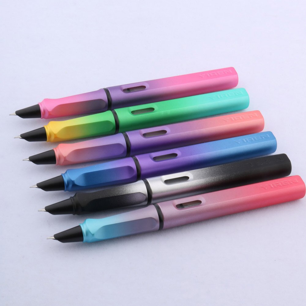 ¡Novedad de ! Pluma estilográfica de lujo de 0,38mm con degradado, material Rosa esmerilado para negocios, oficina y escuela, plumas de tinta de escritura