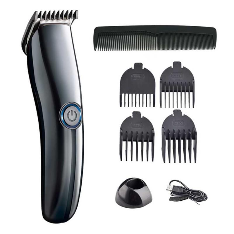 USB Electric Clipper Hair Clipper Set 3 Style Full Set Black Haircut Cloth Scissors Set Beard Barber Razor Hair Trimmer: 01