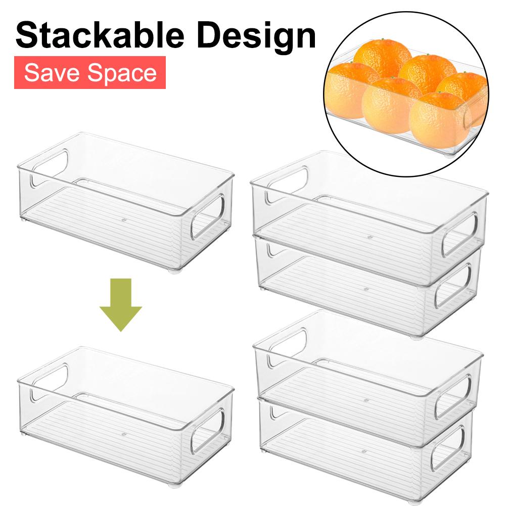 Clear Pantry Organizer Bakken Huishoudelijke Plastic Voedsel Storage Box Voor Keuken Werkbladen Kasten Koelkast Vriezer