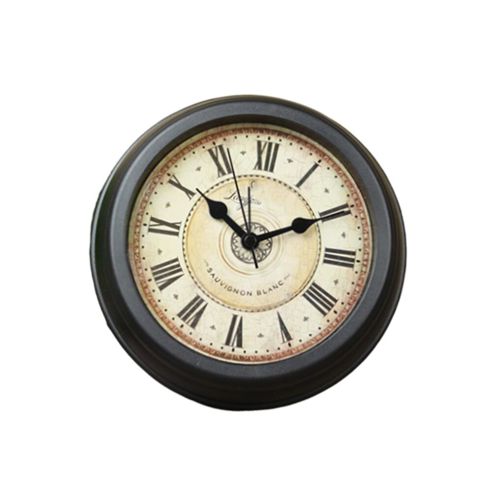 1PC Vintage Table Clock Table Clock Crafts Delicate Time Display Clock Mute Wall Hanging Alarm Clock Wall Mounted Dual: Default Title