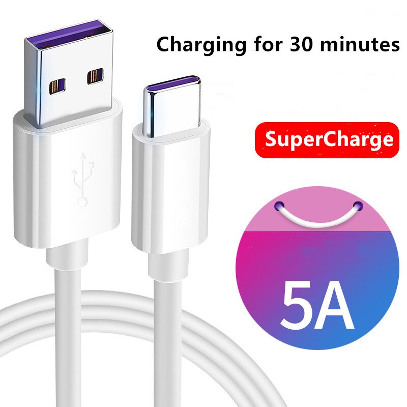 5A Type-C USB Charger for Samsung Galaxy A50 S20 A51 A71 5G 0.25M/2M/1M Fast Charging Cable for Huawei maten 10 20 30 40 pro p40