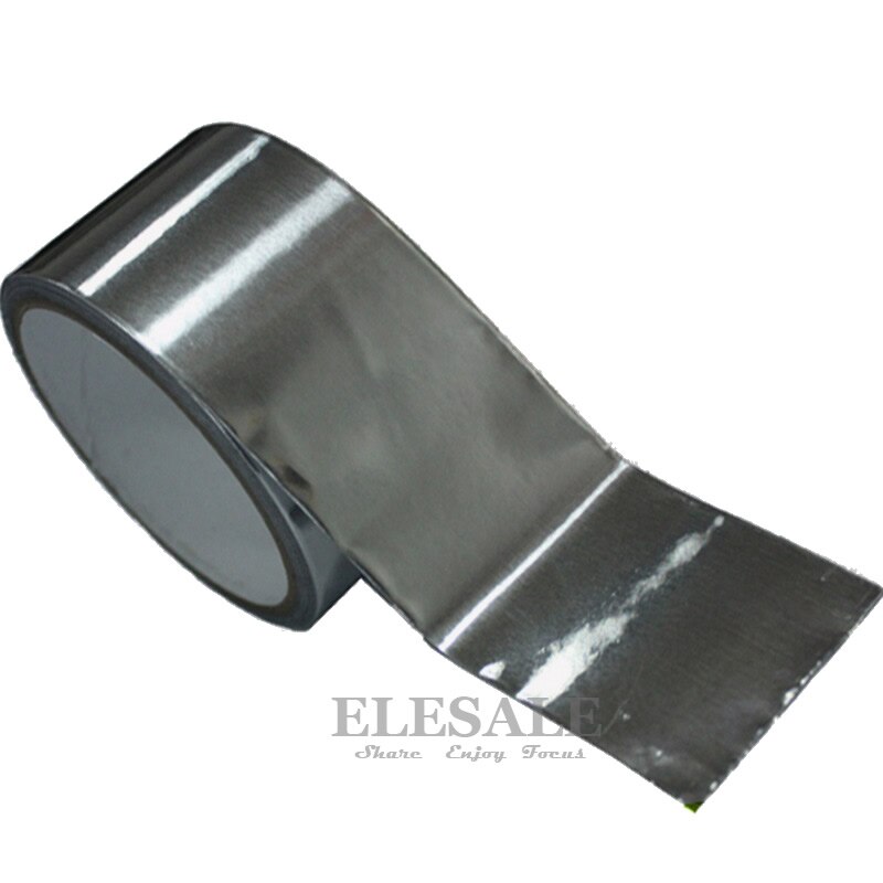 50M 1 Roll Waterdichte Zelfklevende Aluminiumfolie Tape Warmte Isolatie Vlam Slip Waarschuwing Tape Voor Buis Lek repareren