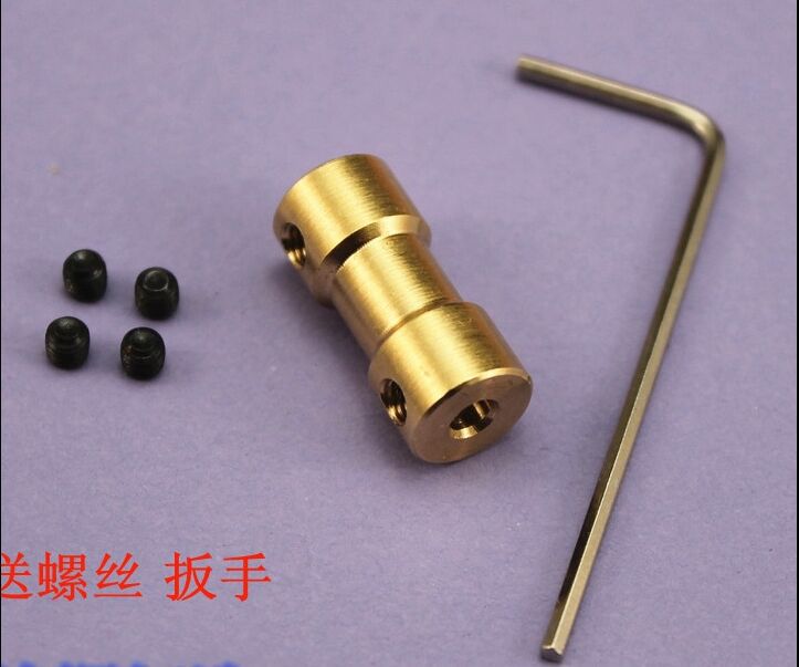 5sets/lot,3x5mm Copper rigid coupling gear shaft motor shaft brass coupler model airplane connector 3mm to 5mm solid adapter