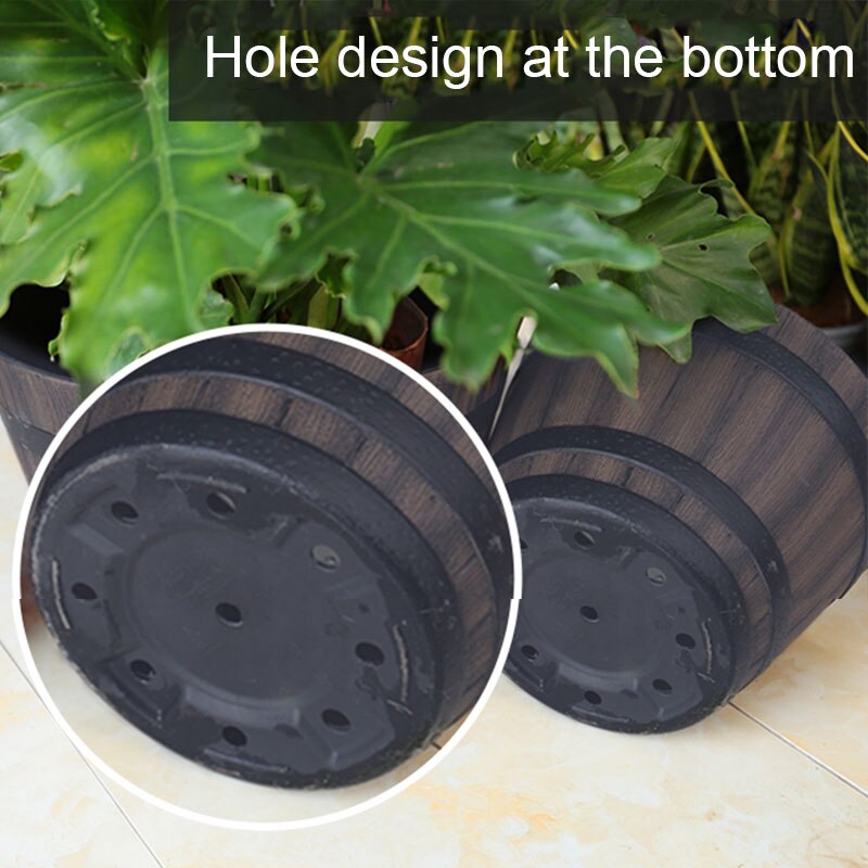 résine whisky baril Pot de fleur rond planteur intérieur extérieur jardin cour Patio MD88