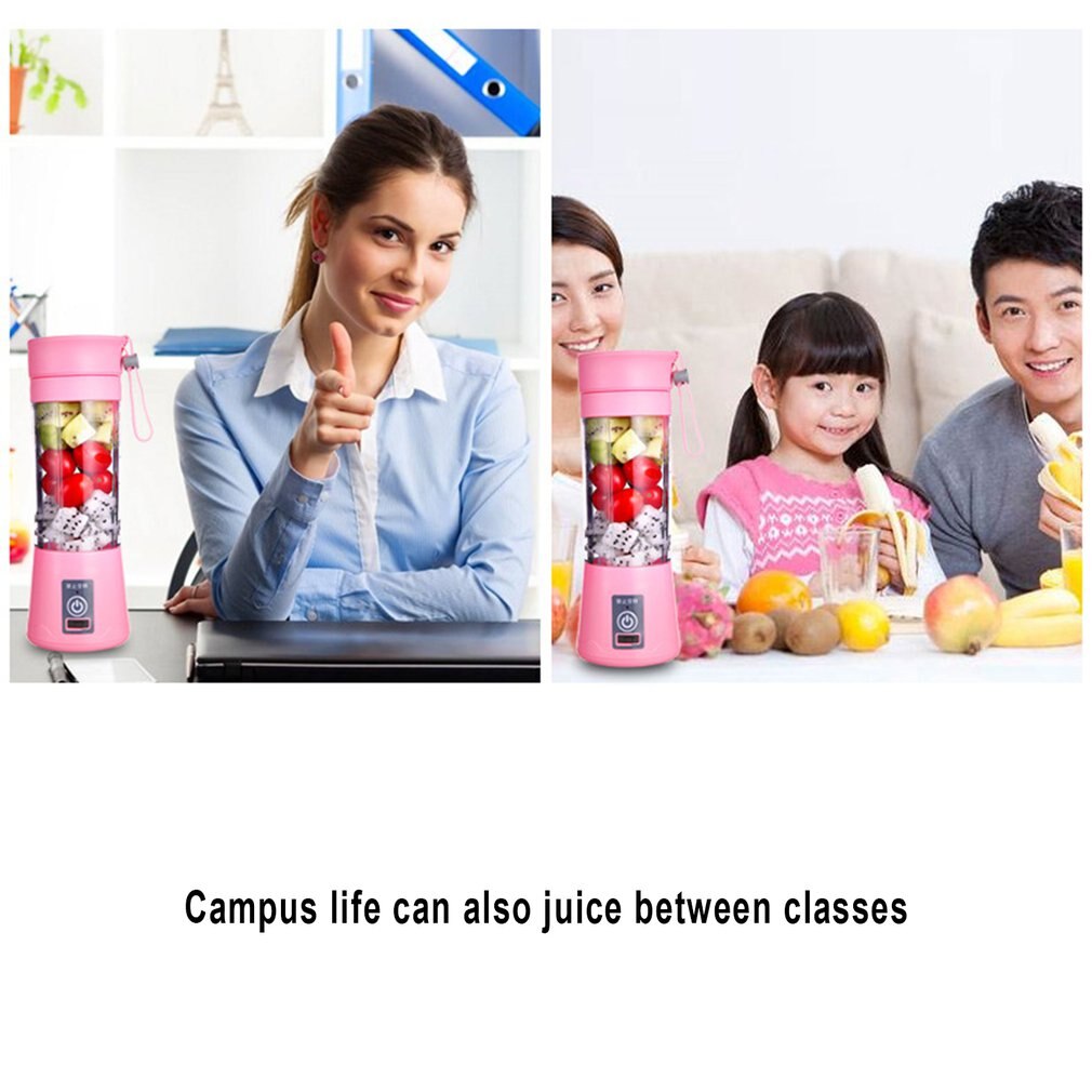 380ml Portable Juicer Electric USB Rechargeable Smoothie Blender Machine Mixer Mini Juice Cup Maker fast Blenders food processor