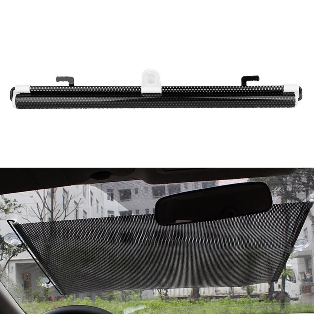 Black Car Auto Window Roll Blind Sunshade Windshield Sun Shield Visor 58 x125cm Car Automatic Winding Sunshade